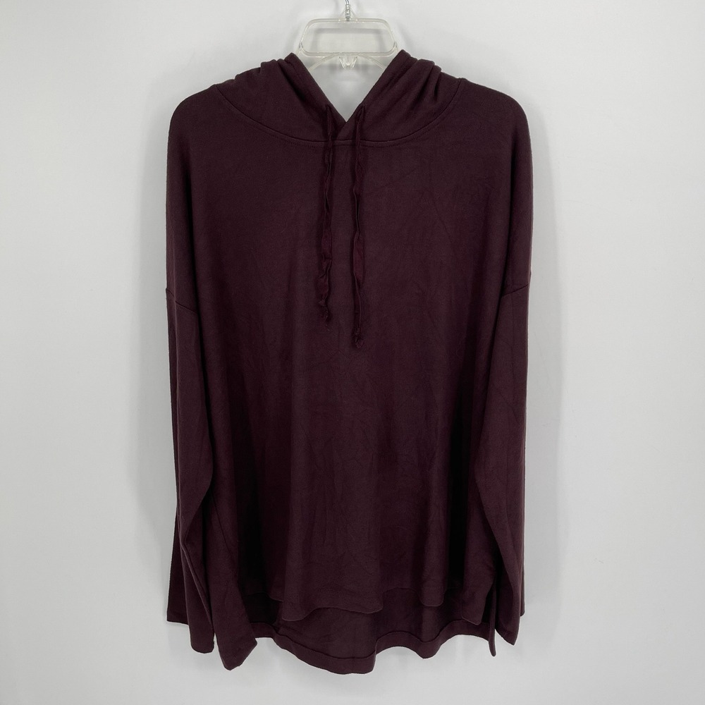 Max & Mia NWT Women's Heather Wine Terry Pullover Hoodie Sweatshirt Size XXL 2XL
